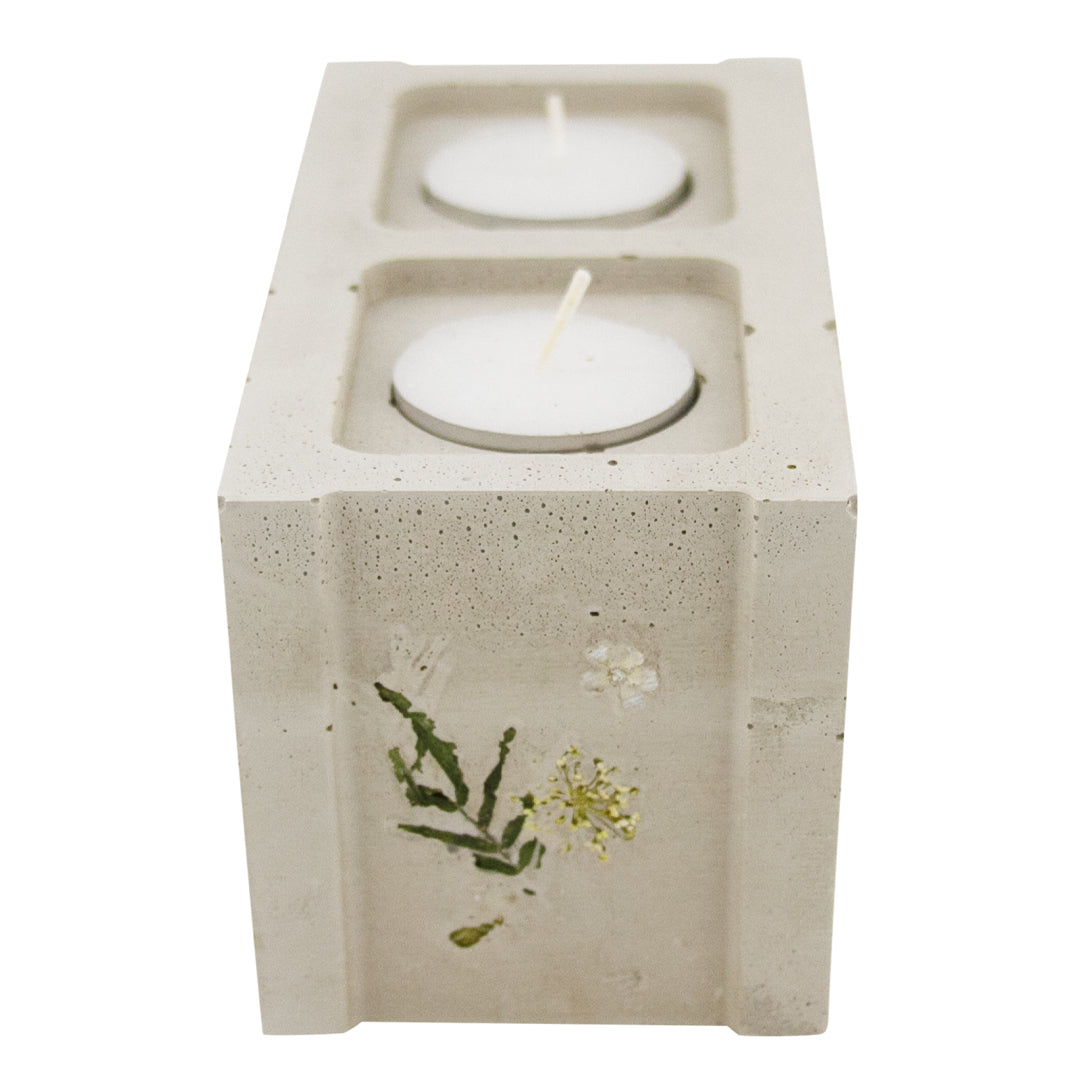 Flora Mini Cinderblock Candle Holder