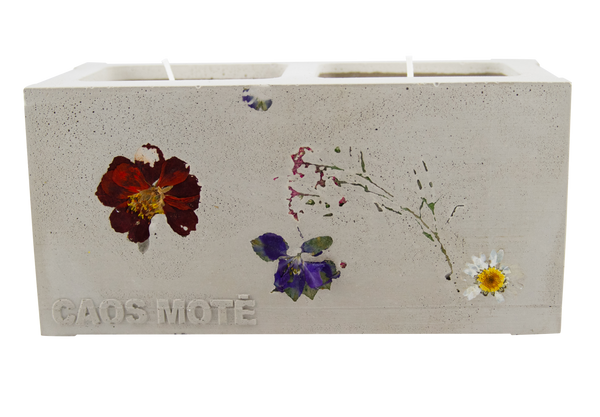 Pressed Flower Mini Cinderblock Candle