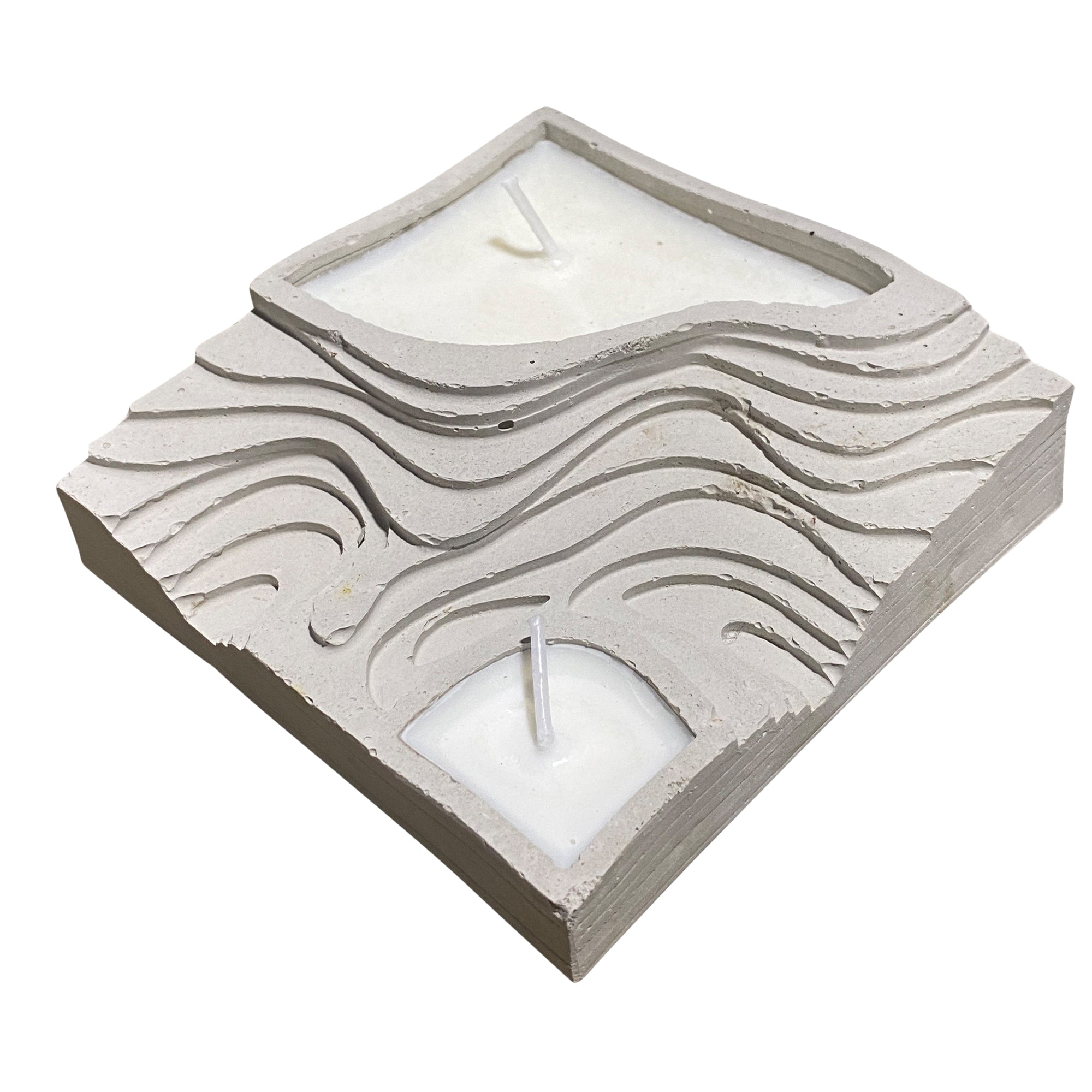 Flower Topographic Double Candle